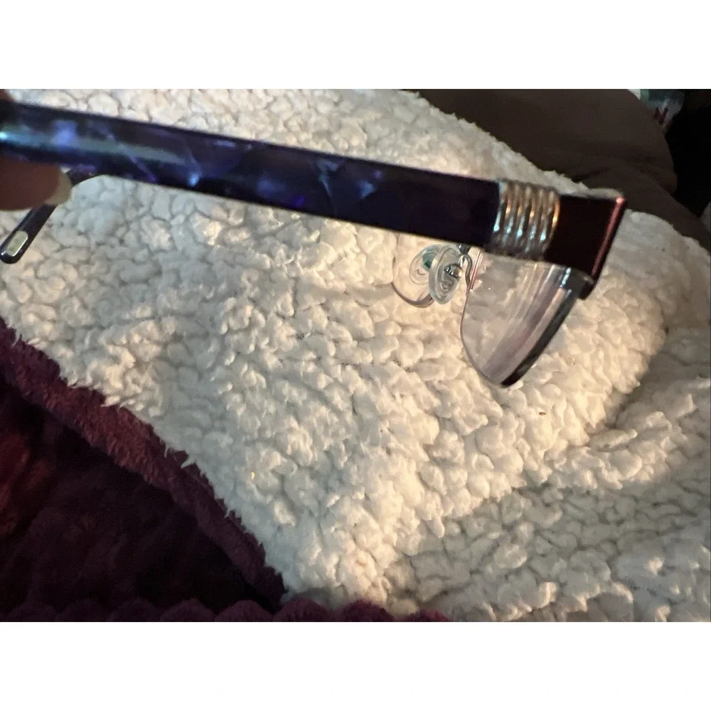 MIA RAE LILLY 53-17 135 Purple/Silver Stainless Steel Eyeglass Cat Frames B88